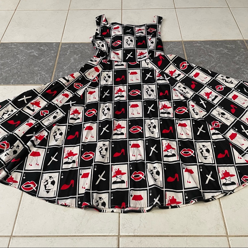 Hearts and Roses playing cards black and red Dress